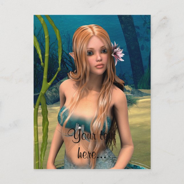 Cartão Postal Adorável Sereia (Frente)
