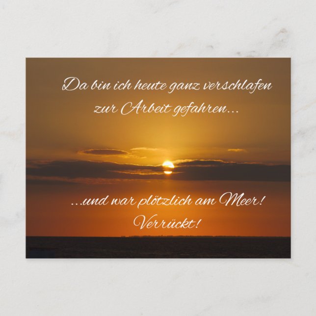 Cartão Postal Adormecido aos trabalhos ao mar - e de repente? (Frente)