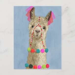 Cartão Postal Adorned Llama - Beige