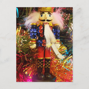 Cartão Postal Adorno de natal soldado quebra-nozes lantejoulas