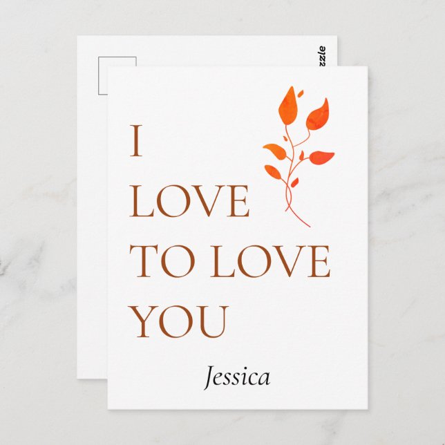Cartão Postal Adoro amar-te, personalizar personalizar (Frente/Verso)