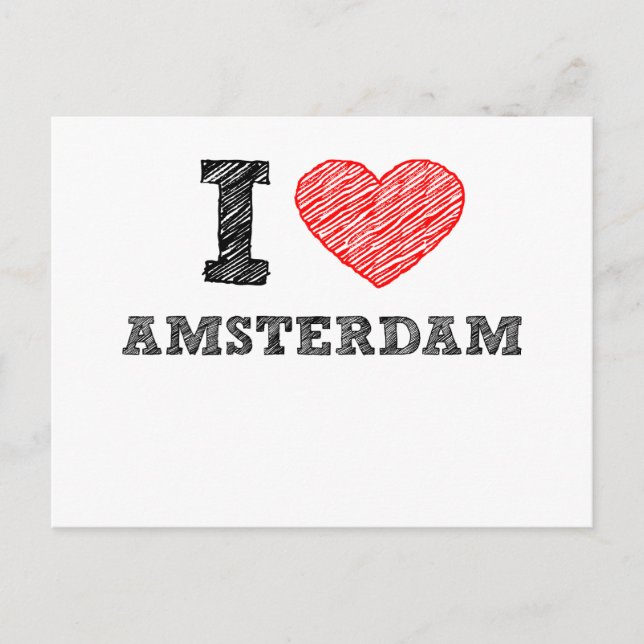 Cartão Postal Adoro Amsterdã (Frente)