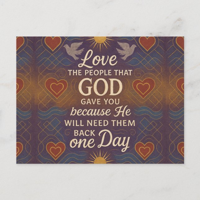 Cartão Postal Adoro as pessoas que Deus te deu (Frente)