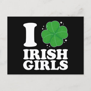 Cartão Postal Adoro Dia de São Patrício Coração de Shamrock Irla