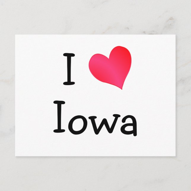 Cartão Postal Adoro o Cartão-postal de Iowa (Frente)
