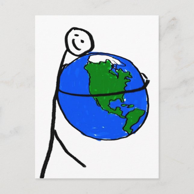 Cartão Postal Adoro o desenho das crianças da minha terra curand (Frente)