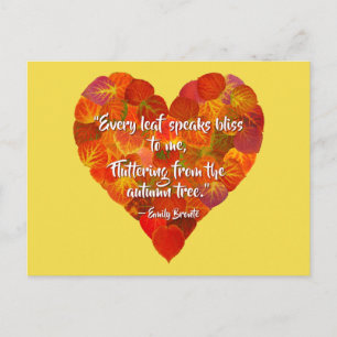 Cartão Postal Adoro o outono - Vermelho Aspen Leaf Heart 1, Bron