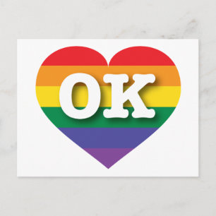 Cartão Postal Adoro Oklahoma Rainbow Heart
