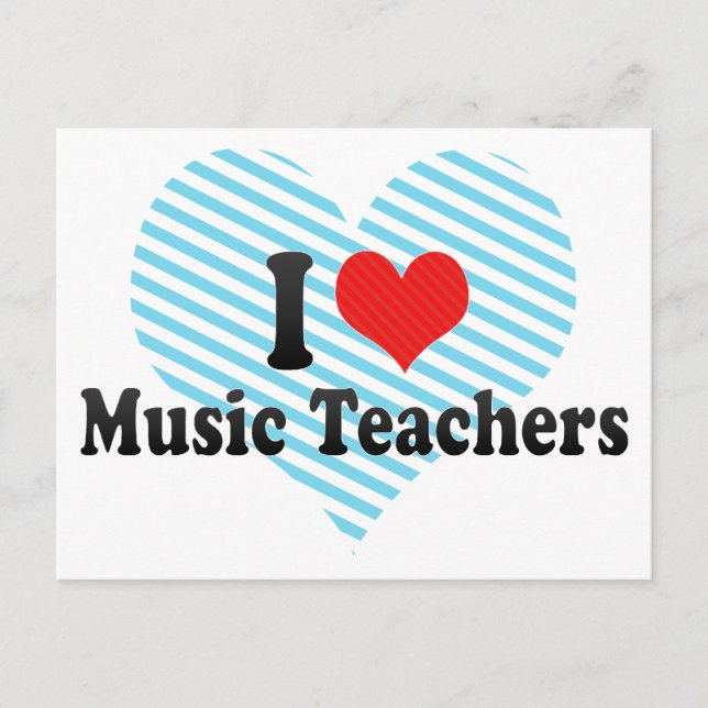 Cartão Postal Adoro Professores De Música (Frente)