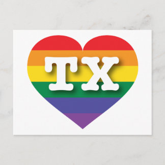 Cartão Postal Adoro Texas Rainbow Heart