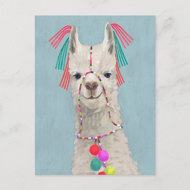 Cartão Postal Adorted Llama - Branco (Frente)