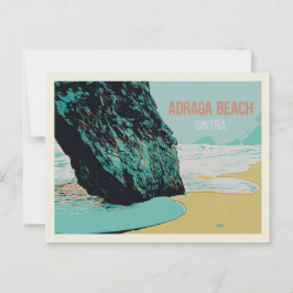 Cartão Postal Adraga Beach View, Sintra Coast Illustration