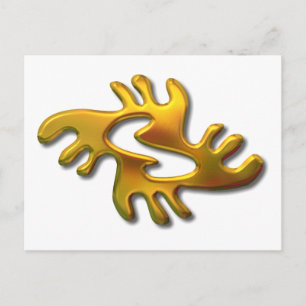 Cartão Postal Adrinkra-paz-ouro