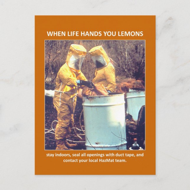 Cartão Postal Advertência de Segurança para Riscos Biológicos En (Frente)