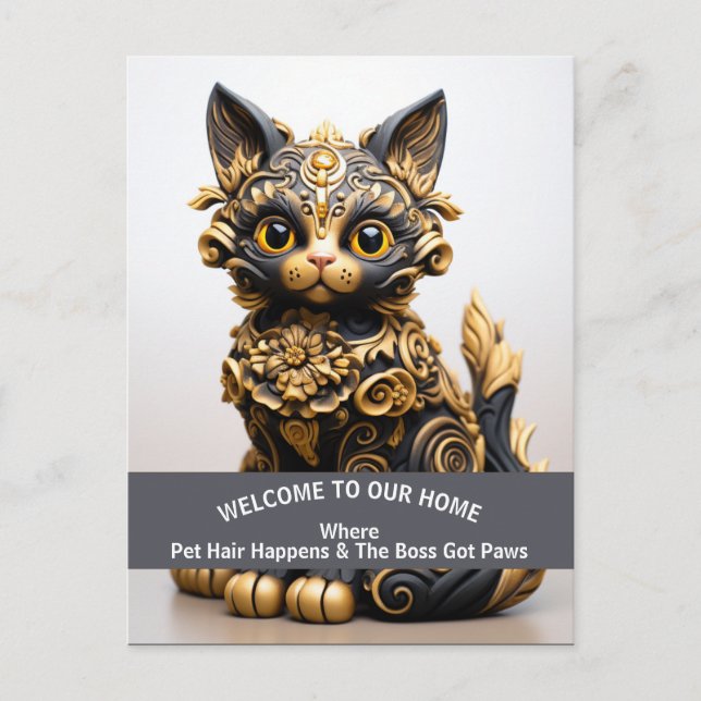 Cartão Postal Advertência doméstica divertida (Frente)