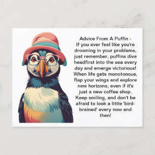 Cartão Postal Advertência Engraçada De Um Puffin
