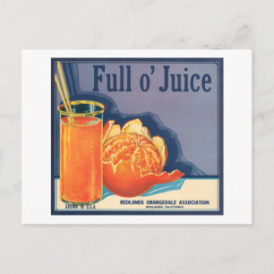 Cartão Postal Advertisement de cheio o' Juice Vintage Orange Pro