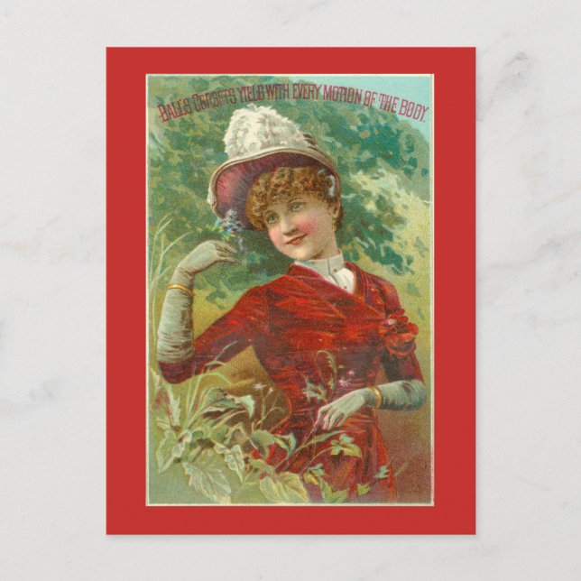 Cartão Postal Advertisement vitoriano do Corset (Frente)