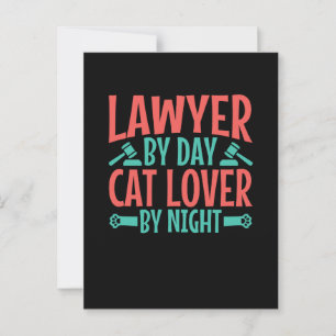 Cartão Postal Advogado por Dia Cat Lover pela Noite