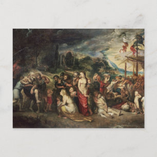 Cartão Postal Aeneas se prepara para levar os troianos ao exílio