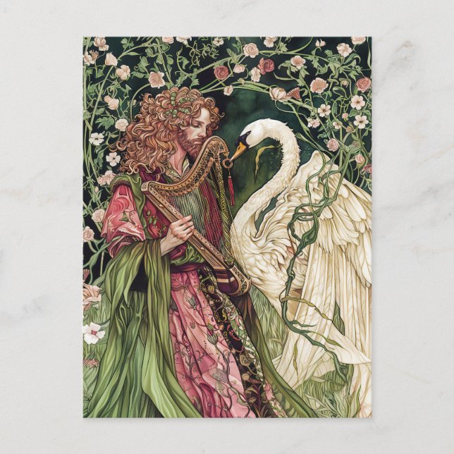 Cartão Postal Aengus deus celta do Amor e da Beleza (Frente)