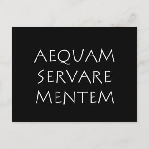 Cartão Postal Aequam servare mentem