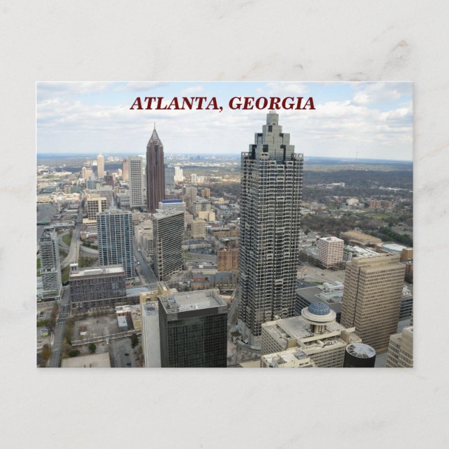 Cartão Postal Aerial View of Atlanta, Geórgia (Frente)