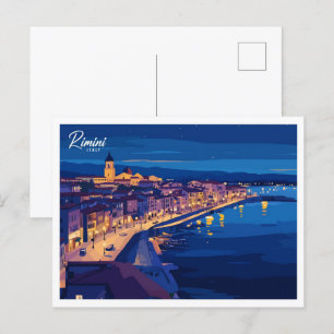 Cartão Postal Aerial View Rimini Itália Illustration Viagem
