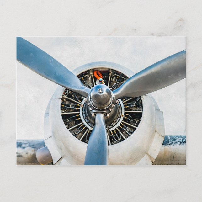 Cartão Postal Aeronave Douglas DC-3. Hélice (Frente)