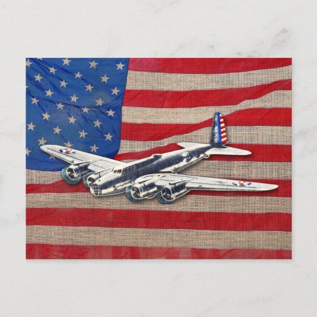 Cartão Postal Aeronaves Vintage WII EUA (Frente)
