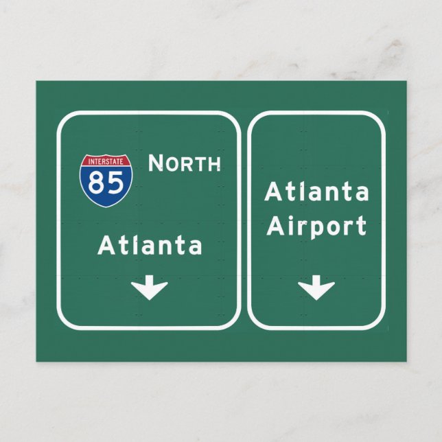 Cartão Postal Aeroporto ATL de Atlanta I-85 N Geórgia Interestad (Frente)