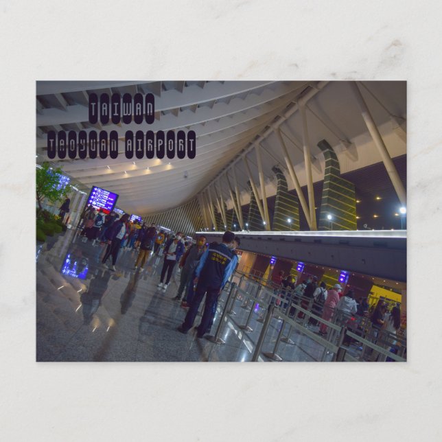 Cartão Postal Aeroporto Internacional Taoyuan em Taiwan (Frente)