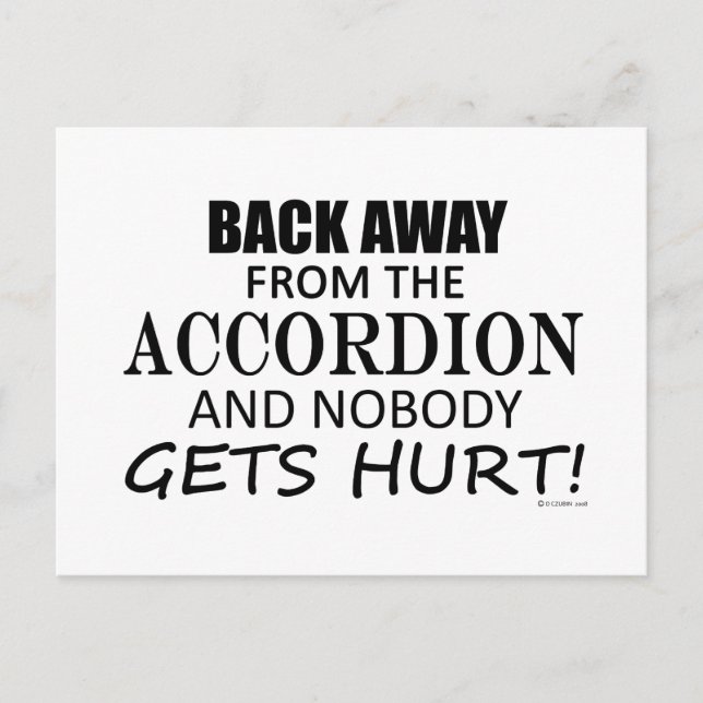 Cartão Postal Afastar-se Do Acordeão (Frente)