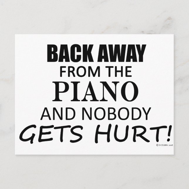 Cartão Postal Afastem-Se Do Piano (Frente)