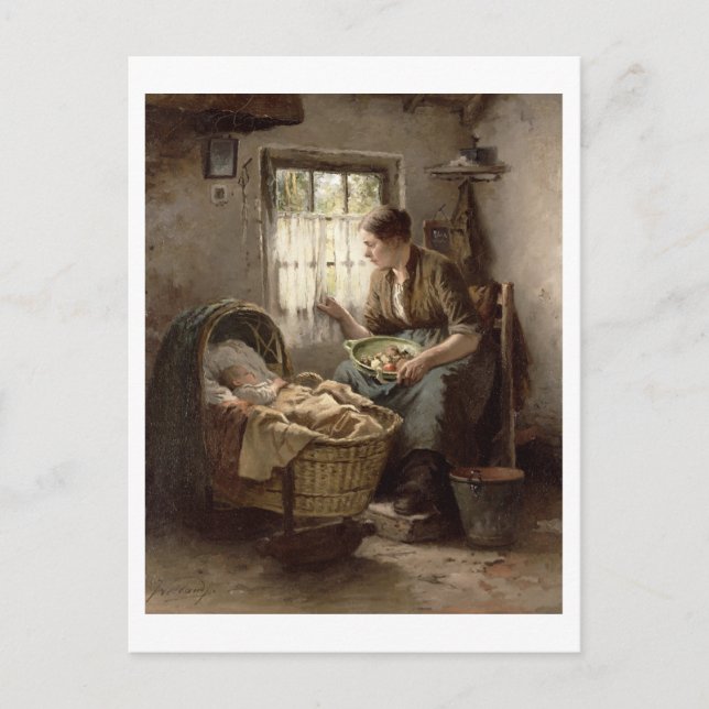 Cartão Postal Afeição Maternal (óleo sobre tela) (Frente)