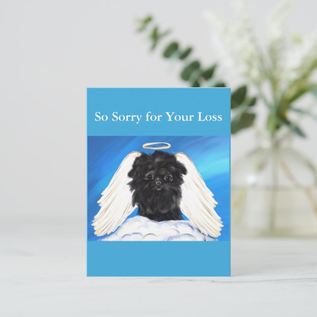 Cartão Postal Affenpinscher Anjo   (Em pé/Frente)