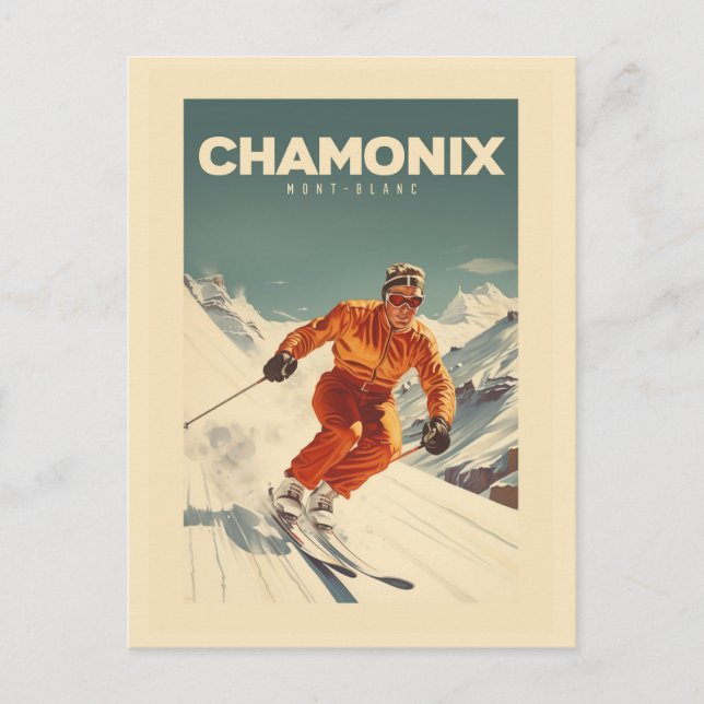 Cartão Postal Affiche Chamonix - France - Mont-blanc illustratio (Frente)