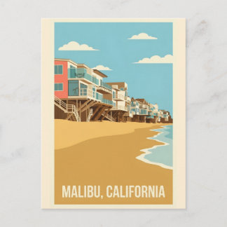 Cartão Postal Affiche Vintage Malibu California