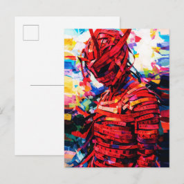 Cartão Postal Afigura de Caligrafia Vibrante em Rotulo Vermelho