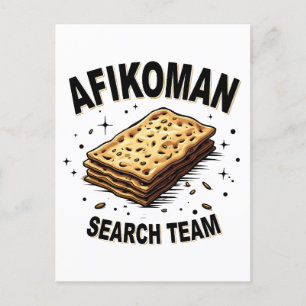 Cartão Postal Afikoman equipe de busca Hanukkah Comidas Judaica