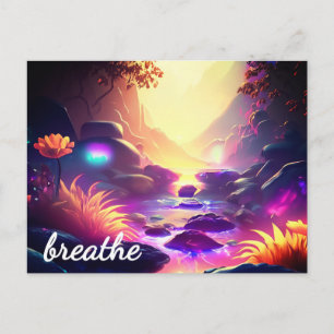 Cartão Postal Afirmação de Abundância da Lei da Atração Reiki