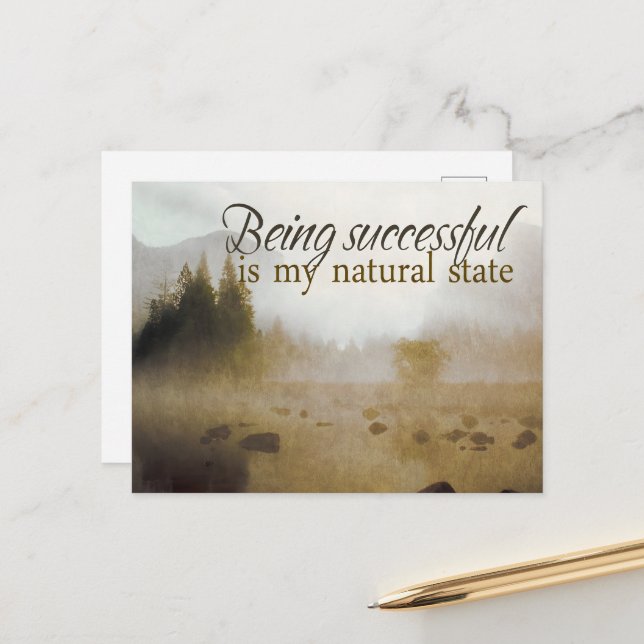 Cartão Postal Afirmação de Motivação "Bem-sucedida" (Frente/Verso In Situ)