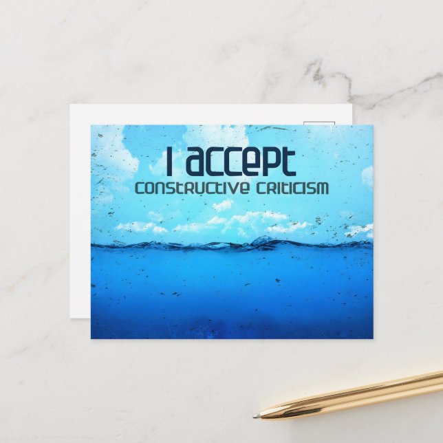 Cartão Postal Afirmação de Motivação "Crítica Construtiva" (Frente/Verso In Situ)