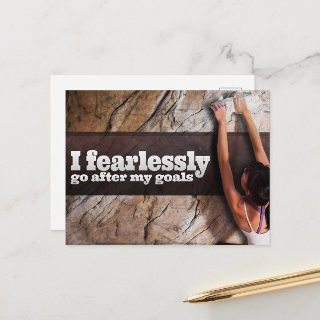 Cartão Postal Afirmação de Motivação "Eu vou sem medo" (Frente/Verso In Situ)