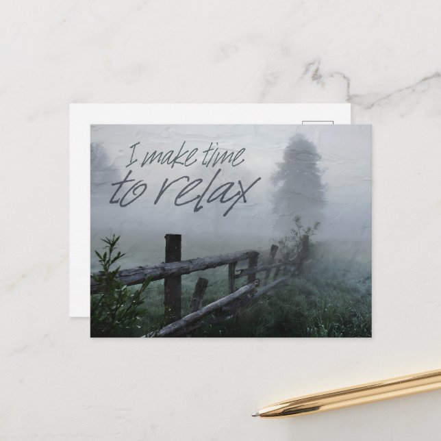 Cartão Postal Afirmação de Motivação "Hora de relaxar" (Frente/Verso In Situ)