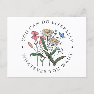 Cartão Postal Afirmação Floral Positiva - Empoderamento