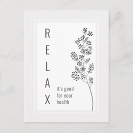 Cartão Postal Afirmação Motivativa Floral Relaxe