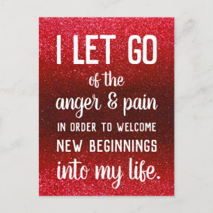 Cartão Postal Afirmação Positiva Gestão de Raiva Inspiração 