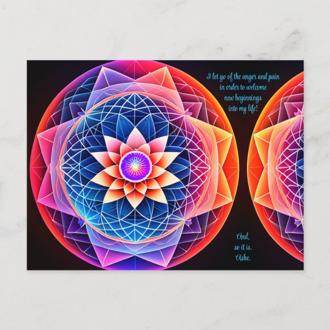 Cartão Postal Afirmação Positiva Que Deixa Ir Dor E Raiva (Frente)
