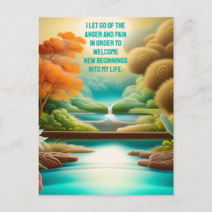 Cartão Postal Afirmação Positiva Que Deixa Ir Dor E Raiva